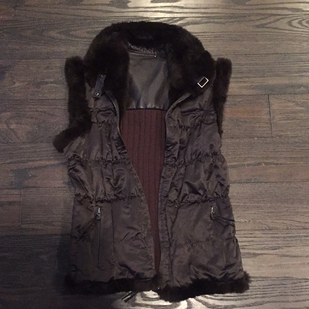 Brown fur vest